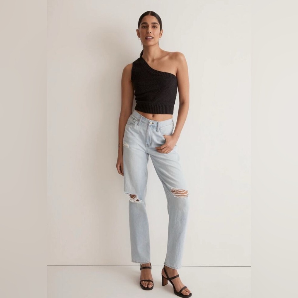 Madewell One Shoulder Cropped Knit Top